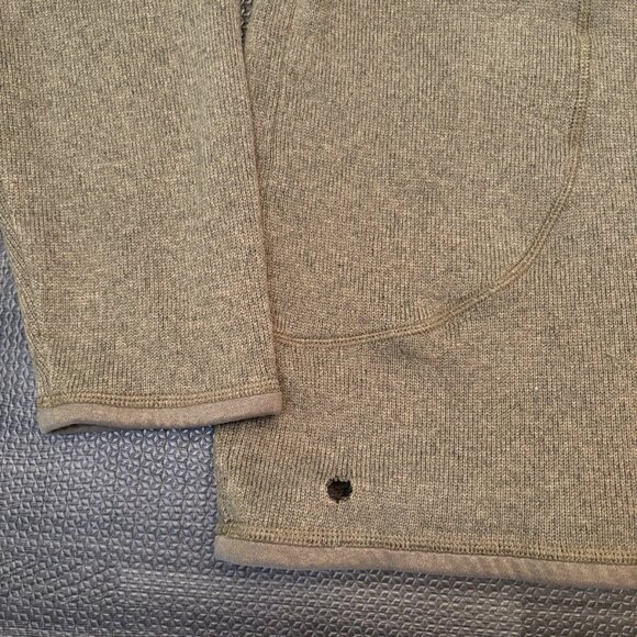 Patagonia Mens Better Sweater 1/4 Zip Fleece Jacket Green Size Large w Hole - Picture 13 of 15